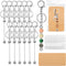 ZYNERY 12 PCS Beadable Keychain Bars Set, Metal Keychain Bars with Keychain Display Cards, Beadable Keychain Bar Bulk...