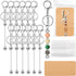 ZYNERY 12 PCS Beadable Keychain Bars Set, Metal Keychain Bars with Keychain Display Cards, Beadable Keychain Bar Bulk...