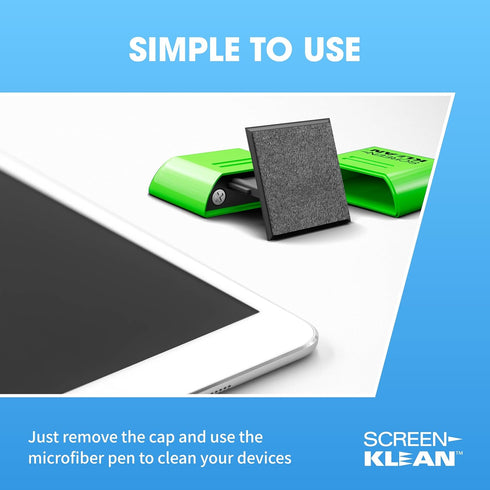 ScreenKlean Tablet Screen Cleaner - for iPad, Android Tablet, & Amazon Tablet - with Carbon Microfiber Tech - Injected Green Color - 1 Count......