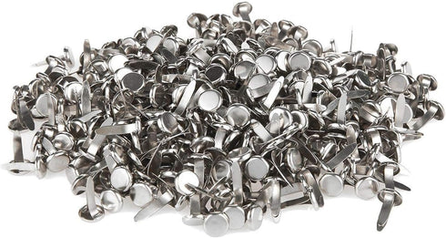 Royee 100 Pcs Brads Fasteners Silver Metal Plated Round Paper Fasteners Brass Pastel for Paper Craft Scrapbooking DIY Art Handmade Project Decorat...