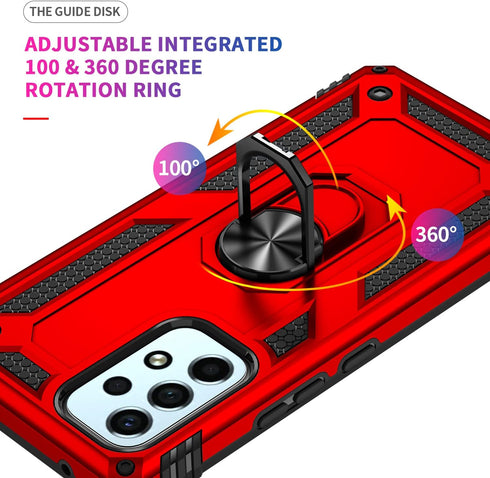 Military Grade Drop Impact for Samsung Galaxy A53 5G Case Galaxy A53 Case 360 Metal Rotating Ring Kickstand Holder Armor Heavy Duty Shockproof Cas...