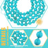 Bonuci Women Necklace Set Long Turquoise Beads Endless Vintage Jewelry Simulated Collar Western Necklace Cute Turquoise Jewelry Earring Accessorie...
