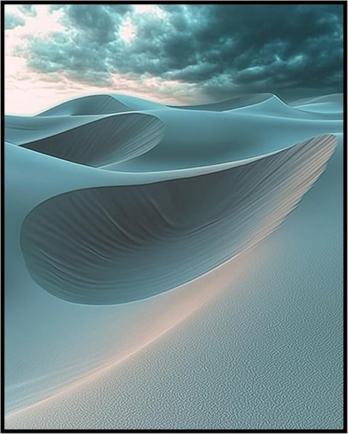 Posterizer 1 pcs-surreal desert scene with giant sand dunes-Landscape & Nature Art-Workplace & Office Art-Living Room Bedroom Decor- unframed wall...