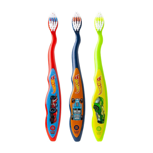 Brush Buddies Hot Wheels Manual Soft Bristled Toothbrush for Kids, Multi-Colored & Fun Toddler Toothbrushes, Anti-Slip Grip Handle, Children's Too...