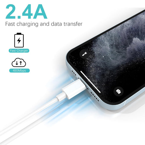 iPhone Charger Cable, (2-Pack) 3.3ft Lightning Cable, USB-A to Lightning Cable, iPhone Charger Cable for iPhone 13/12/11/SE/Xs/XS Max/XR/X/8 Plus/...