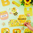 63 Pcs Bee Themed Birthday Bulletin Board Sets Paper Cutouts with Glue Point Bee Birthday Classroom Bulletin Board Display Bee Theme Birthday Char...