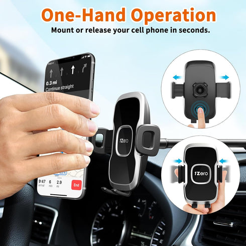 1Zero Solid Car Truck Phone Mount Holder with 14-Inch Gooseneck Long Arm, Windshield Window Mobile Holders w/Industrial-Strength Suction Cup, Anti...