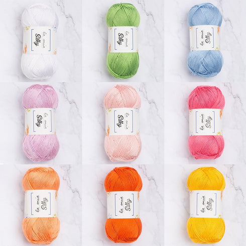 3 Skein La Mia Silky 100% Microfiber Acrylic, Total 10.5 Oz Each 3.52 Oz (110g) / 328 Yrds (300m), Fine, Sport, Baby Yarn, Pink - L015...