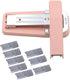 Rotatable Desktop Staples, 5.2 Inch Labor Saving Pink Stapler for about 30 Sheets Capacity with 400 Pcs No.12 Staples (Pink)...