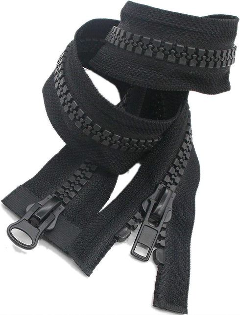 Leekayer #10 25 Inch Zipper for Sewing Slider Two Way Separating Plastic Zippers for Coat Parka Down Jacket Heavy Duty Resin Zippers 25" (63.5cm B...