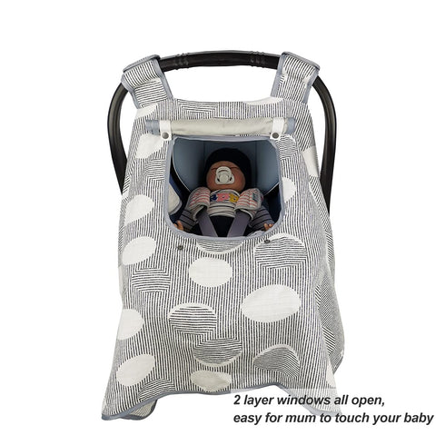 ICOPUCA Car seat Covers for Babies, Muslin carseat Cover Girls/boy, carseat Canopy Light Weight, Breathable, Kick Proof, fit Summer/Autumn/Spring,...