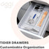 Oggi Clear Drawer Organizer - 3" X 9.5" - Ideal for Organizing Kitchen Drawers, Office, Desk, Silverware, Kitchen Utensils, Cosmetics and Bathroom...