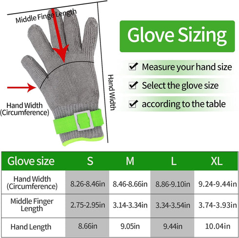 Level 9 Cut Resistant Kitchen Glove,Food Grade,Machine Washable,Stainless Stell Wire Metal Mesh Safety Work Glove for Mandolin,Meat Cutting,Oyster...