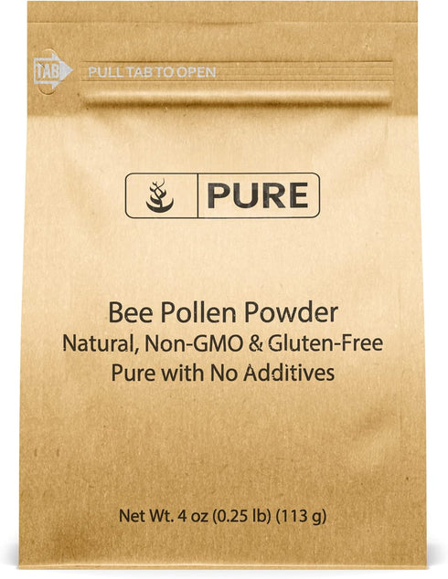 PURE ORIGINAL INGREDIENTS Bee Pollen, 4 oz, No Fillers, Undiluted Pure Supplement...
