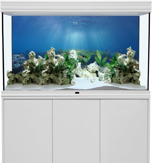 AWERT Ocean Floor Fish Tank Background Underwater Stone Aquarium Background 48x20 inches Vinyl...