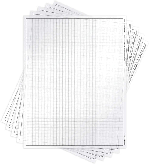 Koala Tools | Quadrille Grid Transparency Sheets (Pack of 5) - 8.5" x 11" | Overhead Projector and Light Box Transparencies - Tracing Film for Ske...