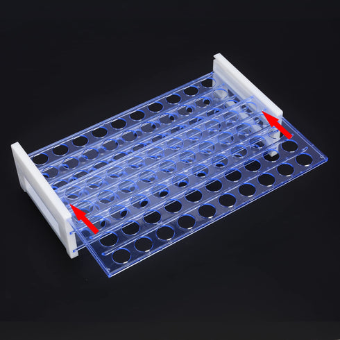 stonylab Test Tube Rack, 3-Tier Detachable Blue Plastic Test Tube Rack Tube Holder Stand Rack for Laboratory Scientific Experiments, 5/8 inch 50-P...