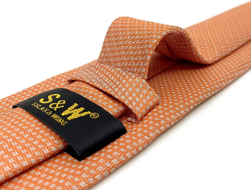 S&W SHLAX&WING Mens Ties Set Solid Color Neckties for Men Orange Skinny Necktie with Pocket Square Set...