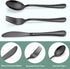 LIANYU 12-Piece Black Kids Silverware Set, Stainless Steel Toddler Utensils Flatware Set, Child Cutlery Tableware Set for 4, Include knife Fork Sp...