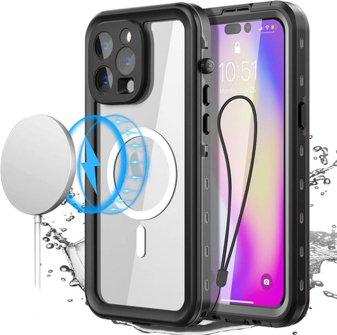 AICase for iPhone 14 Pro Case Waterproof, Compatible with Magsafe Magnetic Protective iPhone 14 Pro Phone Case, Water Proof Mag Safe Magnet Shockp...