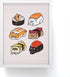 Society6 - 69796-frmp01 Huebucket Sushi Persian Cat Mini Art Print, White Frame...