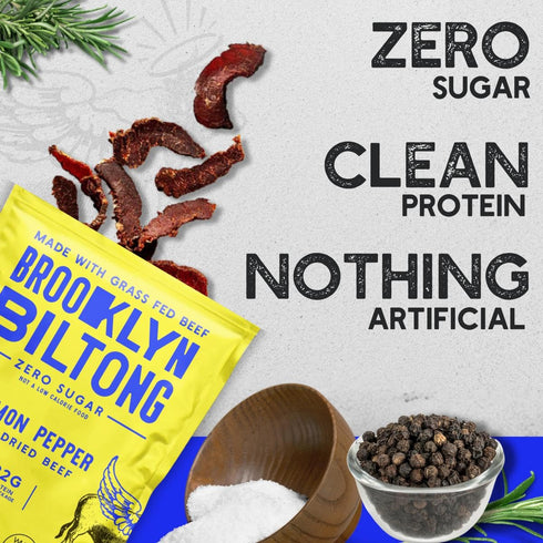 Brooklyn Biltong - Air Dried Grass Fed Beef Snack, South African Beef Jerky - Whole30 Approved, Paleo, Keto, Gluten Free, Sugar Free, Made in USA ...