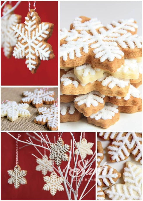 Mziart Christmas Snowflake Cookie Cutter Set of 5, Metal DIY Cookie Mold Biscuit Shapes Molds for Home Baking Holiday Gifts Party Supplies/Favors...