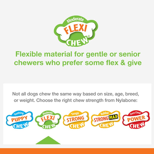 Nylabone Flexi Chew Wishbone Dog Chew Toy - Flexible Dog Toy for Moderate & Gentle Chewers - Flavor Medley, Wolf/Medium (1 Count)...