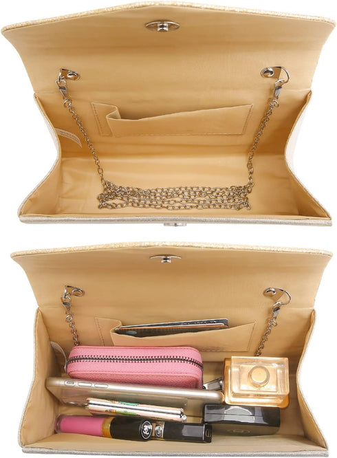 Dasein Women's Evening Bag Party Clutches Wedding Purses Cocktail Prom Handbags with Frosted Glittering...