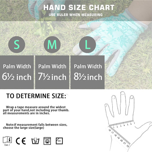 Leather Gardening Gloves for Women, Breathable Spandex & Thorn Proof Garden Gloves for Weeding Planting Digging, Flexible Touch Screen Grip - Medi...