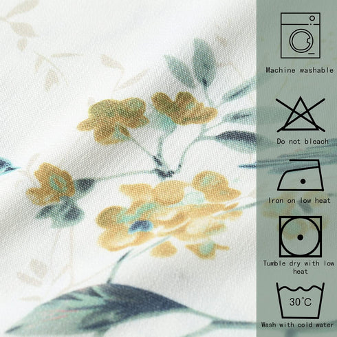 Leeva Windows Valances for Bathroom, Birds Garden Print Pattern Thermal Insulated Short Curtains for Bedroom Kitchen, 52 x 12, Green, One Panel...