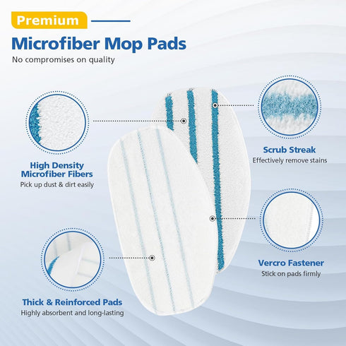 LINNIW 8 Pack Replacement Steam Mop Pads Compatible for PurSteam ThermaPro 10-in-1...