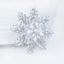 Women's Cubic Zircon Snowflake Brooch Pins Elegant Clear Crystal Ice Flower Lapel Pin Breastpin...