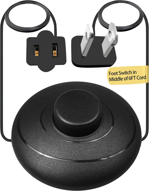 Foot Switch OFF/ON 6FT Switch in Middle of Zip Cord Polarized Plug Outlet AWG18 250VAC Extension Cord for Floor Lamp Table Lamp Christmas Tree Too...