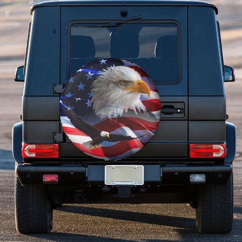 Spare Tire Cover Weatherproof Sun Protection Wheel Tire Cover Universal Fit Trailers RV SUV Truck Camper Travel Eagle...