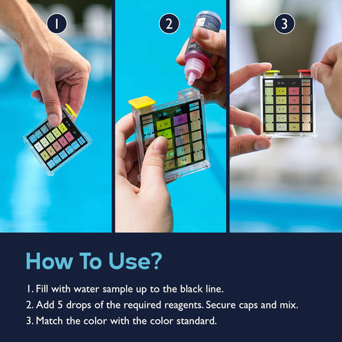 Lupo 3-in-1 Water Test Kit Refill Solutions for Swimming Pools & Spas | Water Chemical Test Kit for pH, Chlorine and Bromine (Refill Bottles ONLY)...