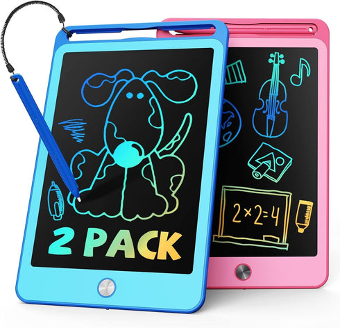 TEKFUN 2 Pack LCD Writing Tablet for Kids, 8.5 Inch Blue+Pink Doodle Board Drawing Board Drawing Tablet with Lanyard, Educational Kids Easter Todd...