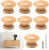 15PCS Round Wood Drawer Knobs, 1-3/8 inch Diameter Mushroom Knobs Wooden Cabinet Pulls Handles with Mounting Screws for Furniture - Wood Grain...