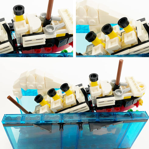 Titanic Sink and Break in Half Toy Building Blocks, Titanic Cruise Ship Model Toy, Titanic Model Ship Kit, Boat Bricks Kit 247 PCs...