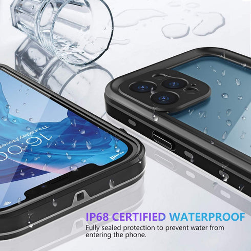Waterproof Case Designed for iPhone 12 Pro 6.1 inch,Full Body Sealed Cover with Built in Screen Protector,IP68 Waterproof Shockproof Clear Rugged ...