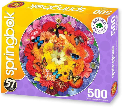 Springbok 500 Piece Round Jigsaw Puzzle Colorful Bloom - Made in USA...
