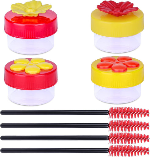 SAVITA Hand Feeding Hummingbirds, 4pcs Hummingbird Hand Feeder Mini Flower Hummingbird Feeder with 4pcs Cleaning Brushes for Outdoor...