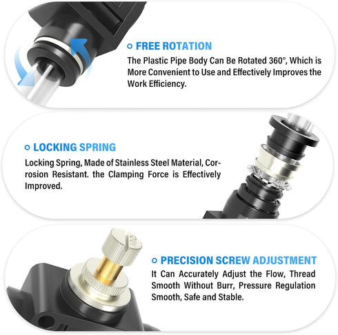 TAILONZ PNEUMATIC 4mm Tube OD Air Flow Control Valve with Push-to-Connect Fitting, in-Line Speed Controller Union Straight SCF-4 (Pack of 1)...