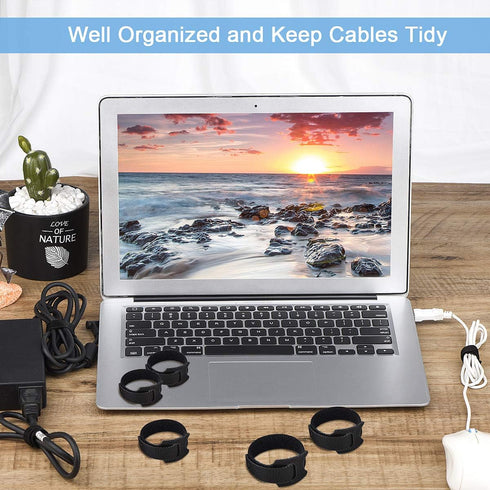 60 PCS 6 Inches Reusable Cable Ties, Adjustable Cord Straps, Wire Organizer, Cord Wrap and Hook Loop Cable Management - Black...