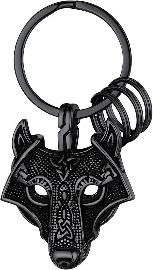 FaithHeart Norse Viking Thor Hammer Keychain for Men, Stainless Steel Mjolnir Key Rings Amulet Jewelry...