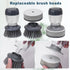Dish Brush with Soap Dispenser, Dishwashing Heavy Duty Sponge Scrubber Refills Replacement Head, Kitchen Scouring Pad Wipes Scrub Cleaning Brush w...
