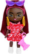 Barbie Extra Mini Minis Doll with Burgundy Hair, Red Ruffle Dress, Sunglasses & Accessories & Stand, 3.25-inch...