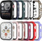 12 Pack Case with Tempered Glass Screen Protector for Apple Watch Series 8 Series 7 45mm,JZK Hard PC Full Coverage Slim Guard Bumper Protective Co...