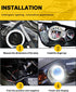 Qasim 1 Pair 90MM 66SMD COB LED for Angel Eyes Halo Ring DRL LED Fog Light Lamp with Cover White 12V 24V DC...