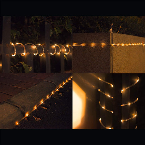Solar Lights Rope Lights Solar Powered String Lights 40FT 120 LEDs 8 Modes Fairy Lights Outdoor Decoration Lighting for Garden Patio Party,Wedding...